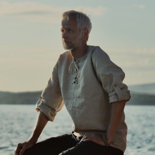 Lněná košile režná - šněrovací